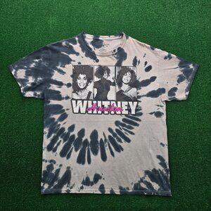 Whitney Houston Tshirt Mens Large Short Sleeve Spiral‎ Tie Dye Band Tee Music